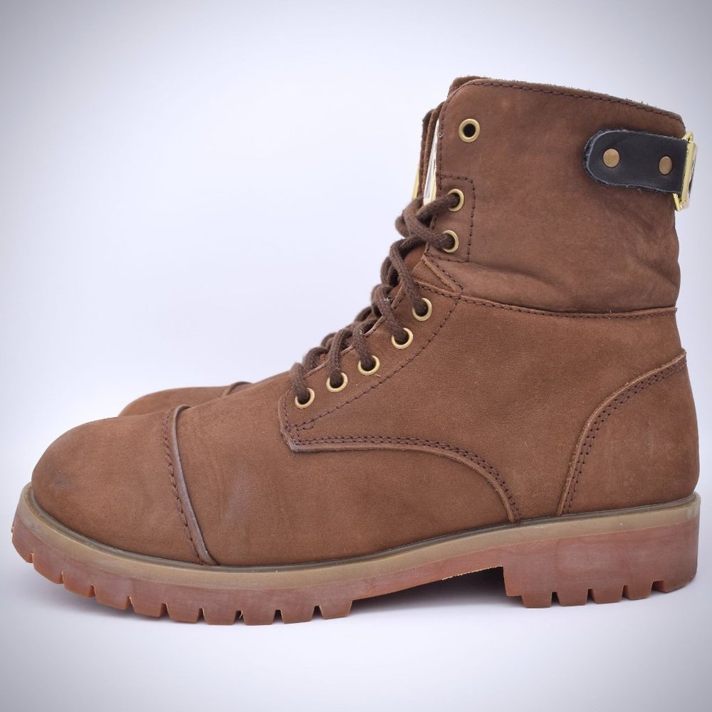 Negash Heru Leather Boots US 9 Brown Waterproof Faux Fur Casual Ankle Hiking